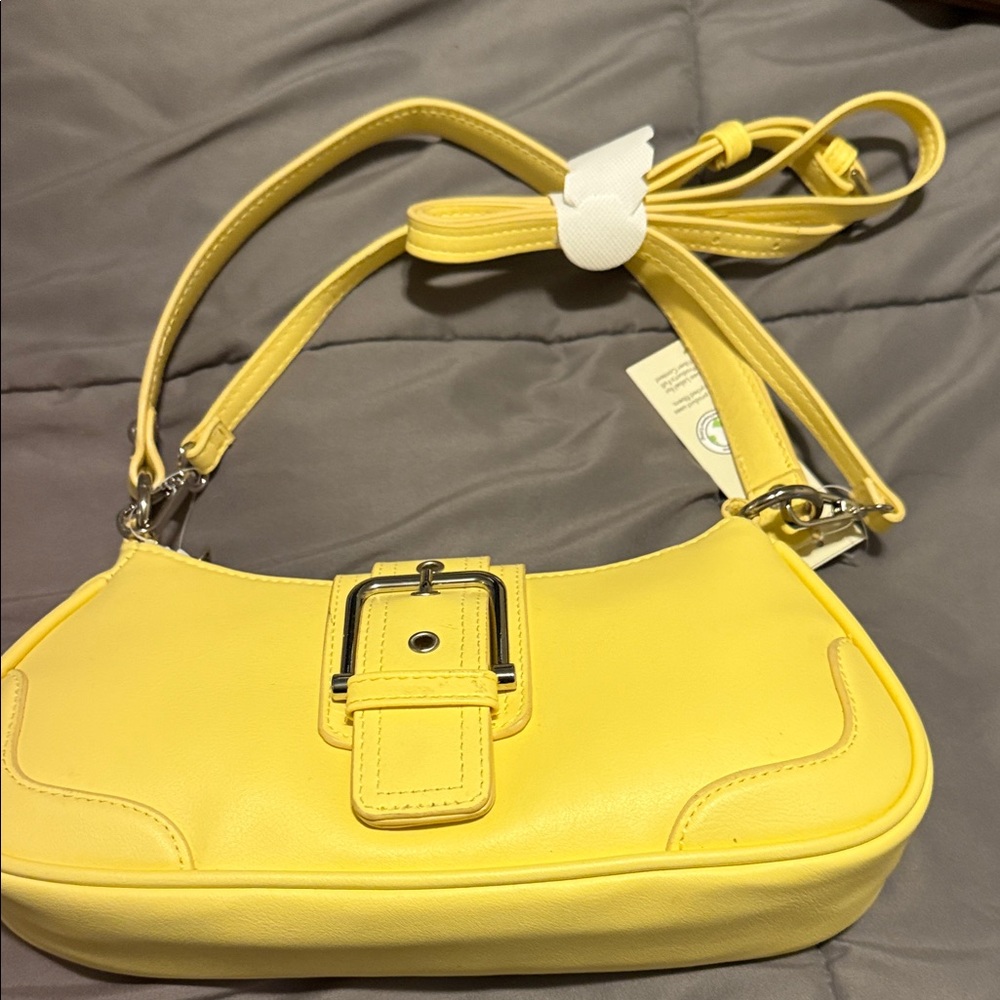 No Boundaries Yellow Shoulder Bag with Buckle